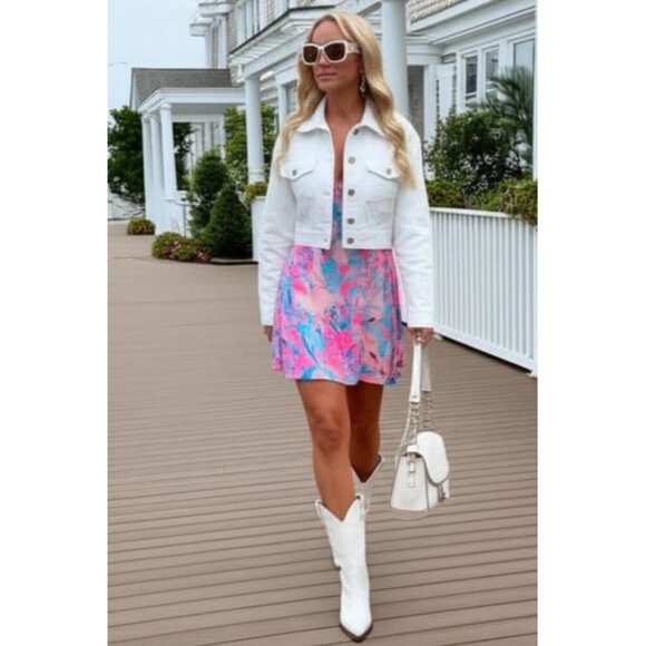 Lilly Pulitzer Whimsyfairy Summer Prairie Nautical Pascha Pink Twee Lexi Dress S - Picture 1 of 16